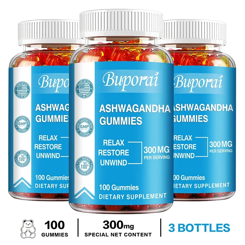 Natural Ashwagandha Gummies for Stress Relief & Focus Boost