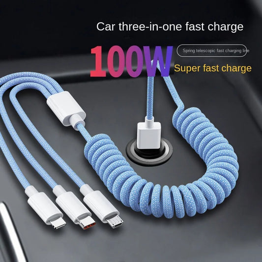 100W 3 In 1 Fast Charging Cable | Universal USB C Charger Cord