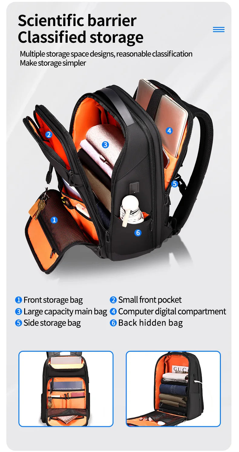 Waterproof Business Backpack with USB Charging | Travel Ready 35L