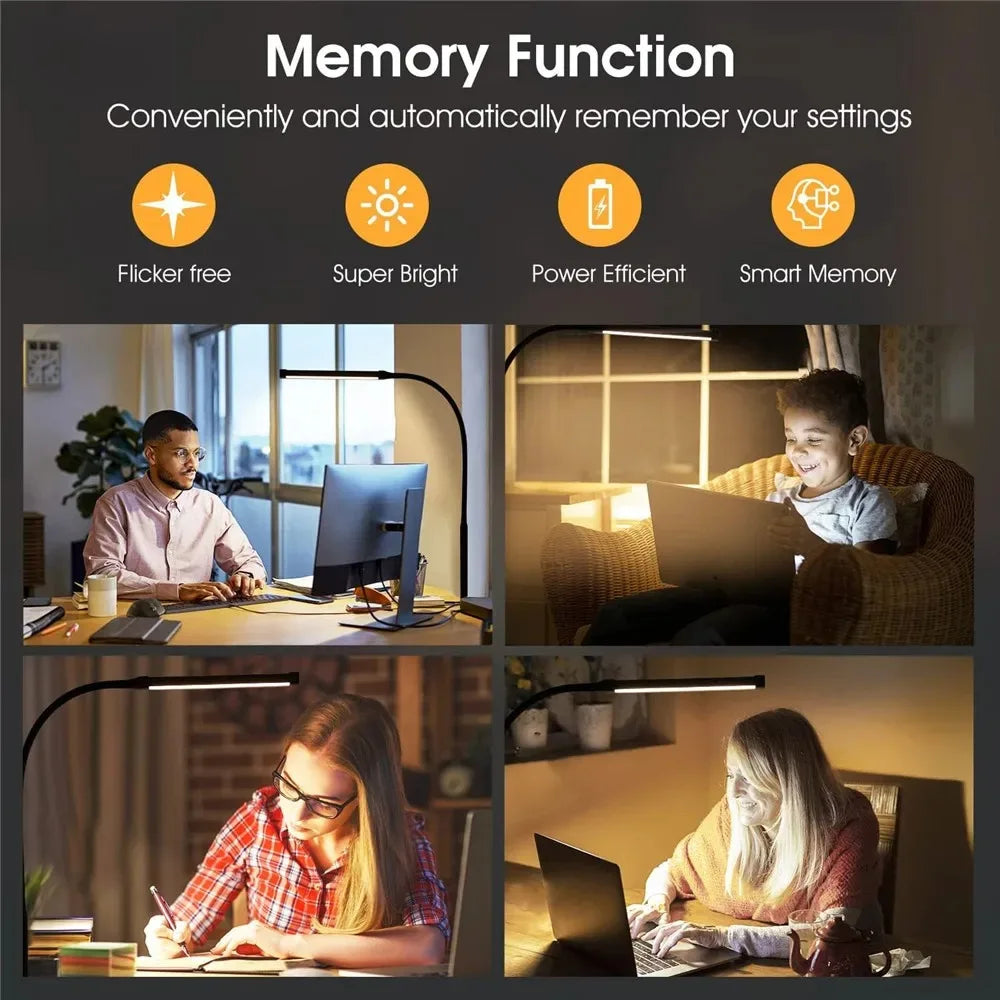 Dimmable Double Head LED Clip Desk Lamp | Brighten Your Workspace