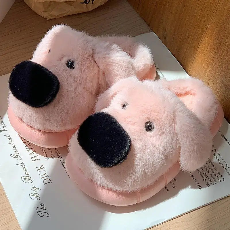 Children's Cartoon Puppy Plush Slippers | Cozy Warm Home Slides