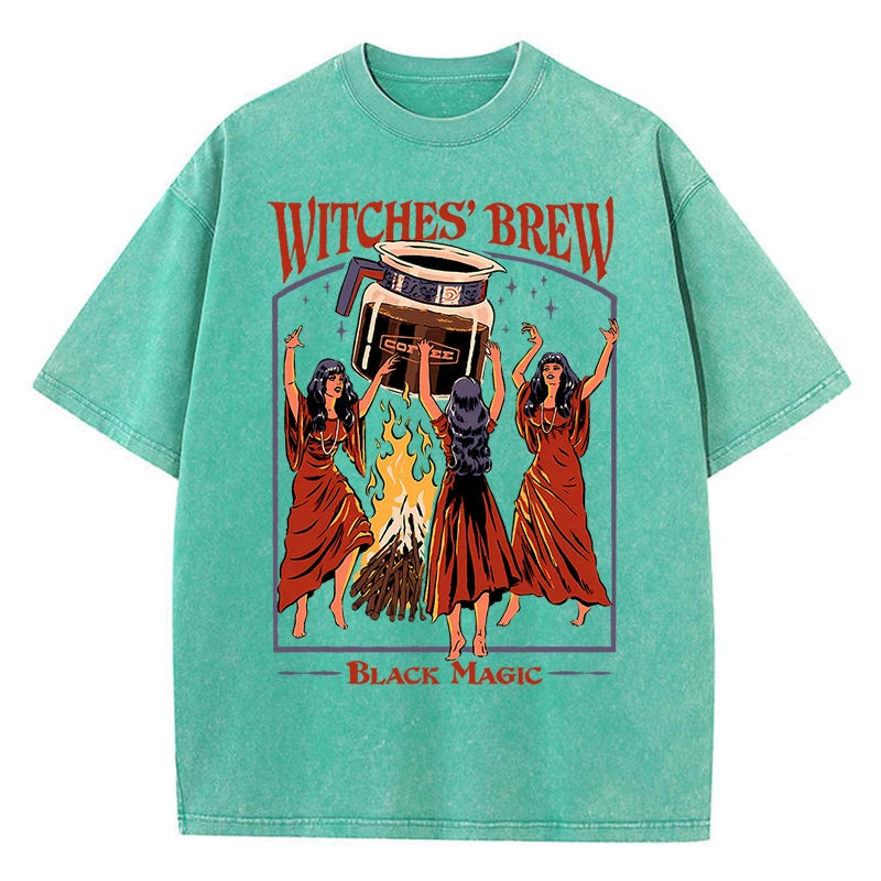 Breathable Cotton Casual Tee | Vintage Black Magic T-Shirt