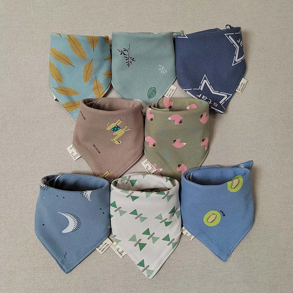 8-Pack Baby Bibs | Soft Cotton Triangle Burp Cloths for Infants