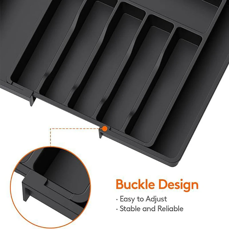 Expandable Cutlery Drawer Organizer | Adjustable Kitchen Utensil Tray