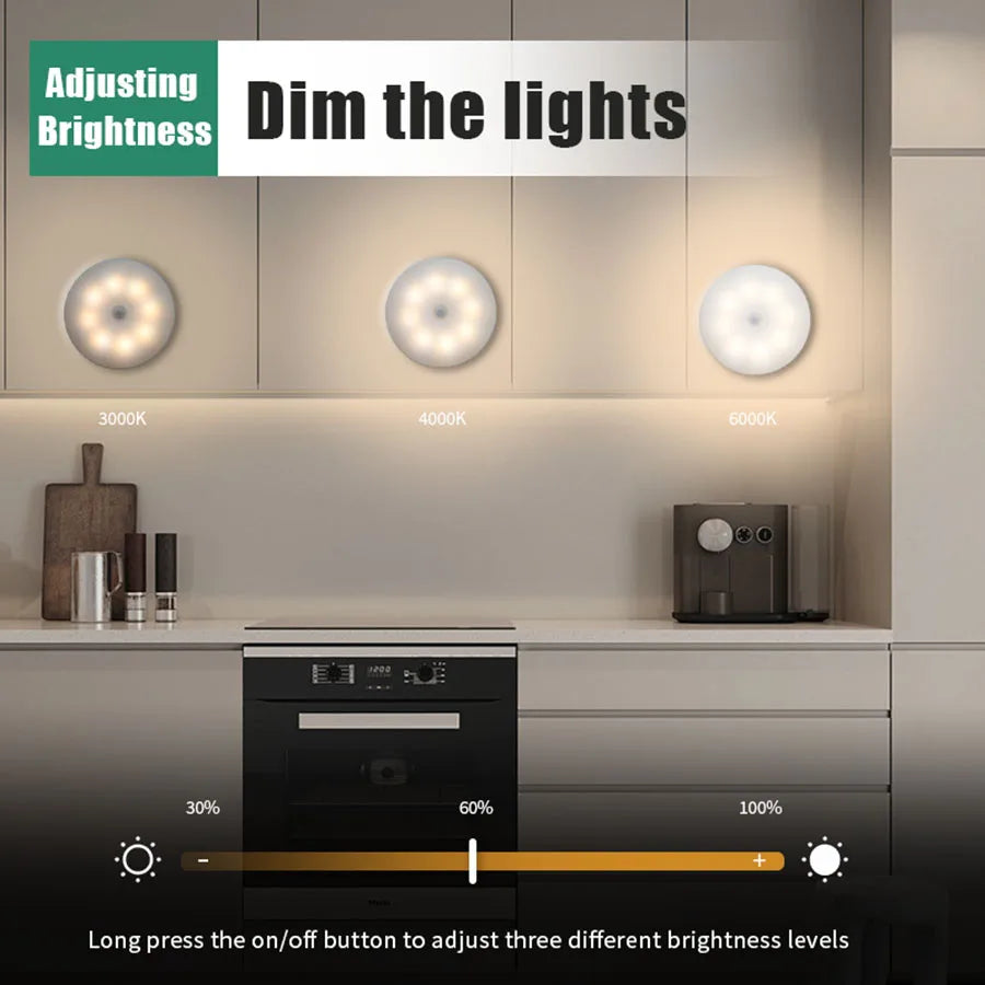 Smart LED Night Light with Motion Sensor | USB Rechargeable Lamp