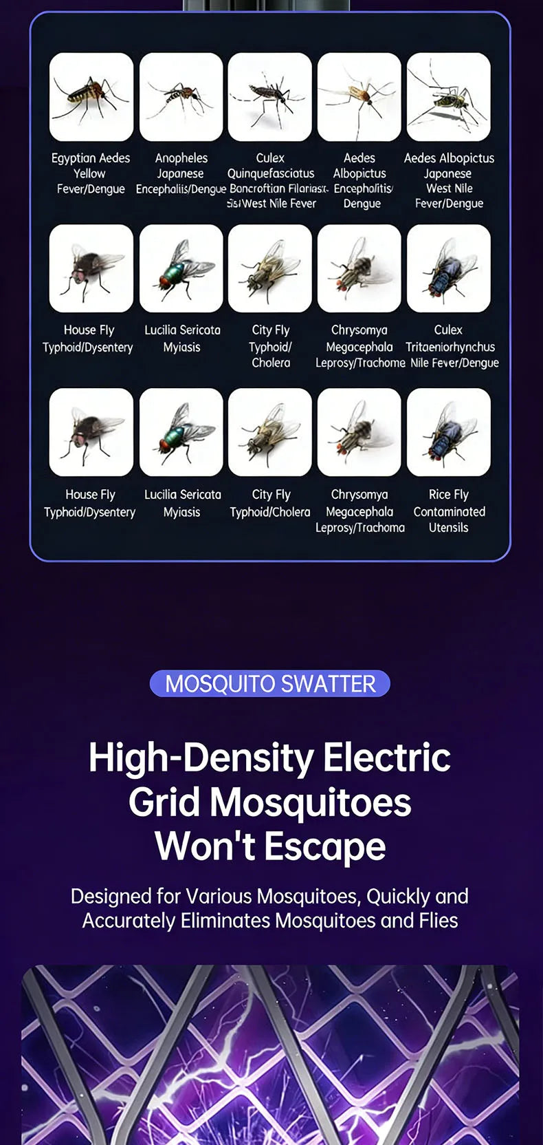 Portable USB Mosquito Swatter Trap | Effective Outdoor Insect Killer