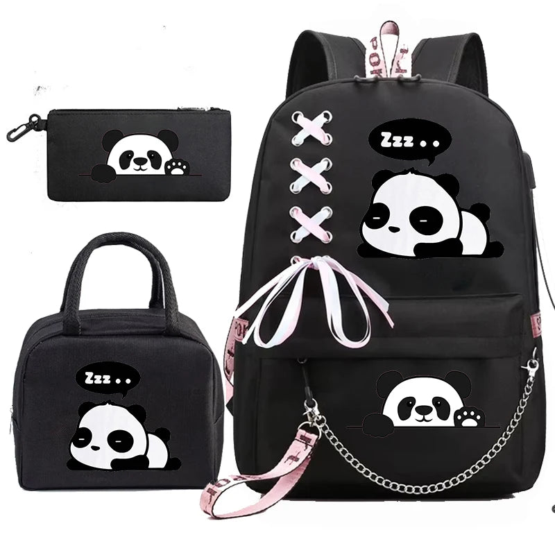 Adorable 3D Panda School Bag Set for Teens | Stylish & Practical