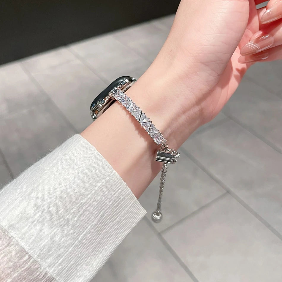 Luxury Zircon Diamond Bangle Strap for Apple Watch Series 10-11