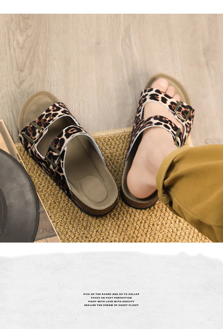Summer Bestseller Cork Men's Flip-flops | Anti-slip Leopard Print Sandals