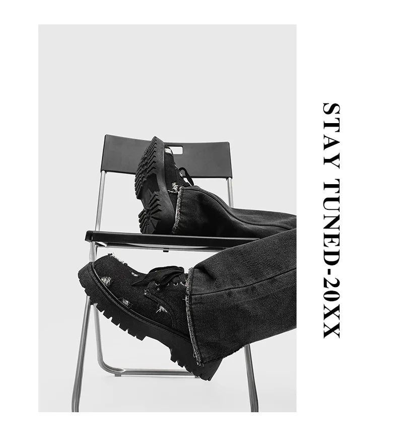 Comfortable Denim Low Top Boots with Thick Sole | Trendy Sneakers