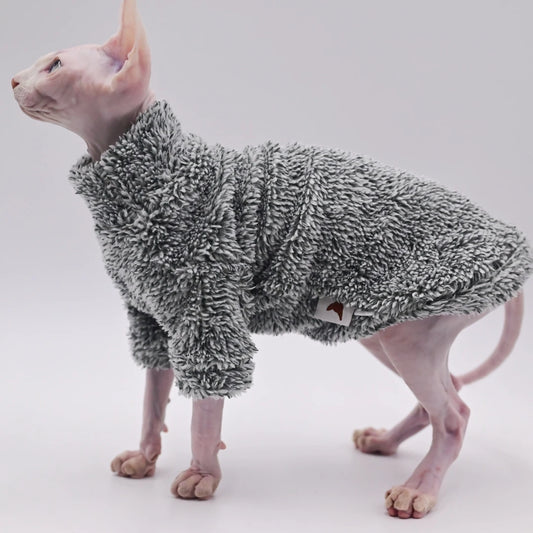 Ropa de camuflaje cálida de invierno para gatos sin pelo | Sudaderas con capucha cómodas