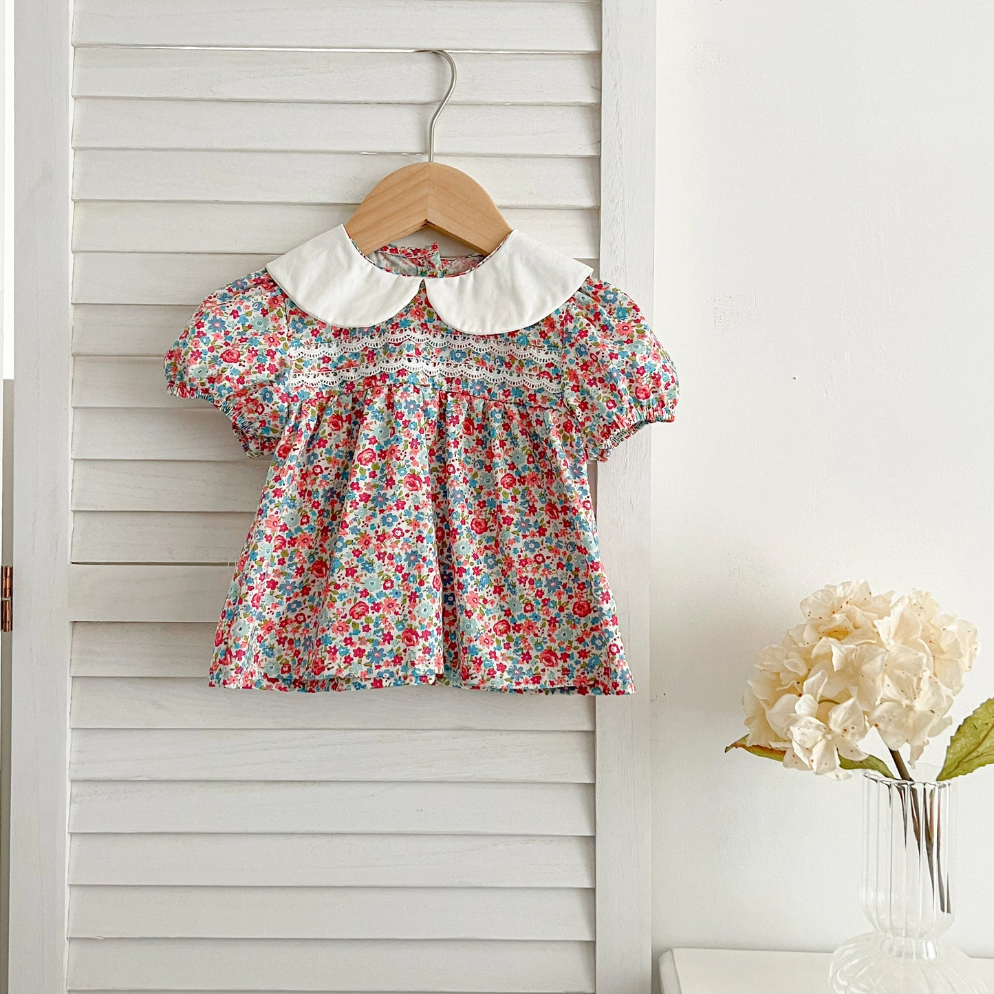 Summer Baby Girls Clothing Set | Floral Puff Sleeve Outfit