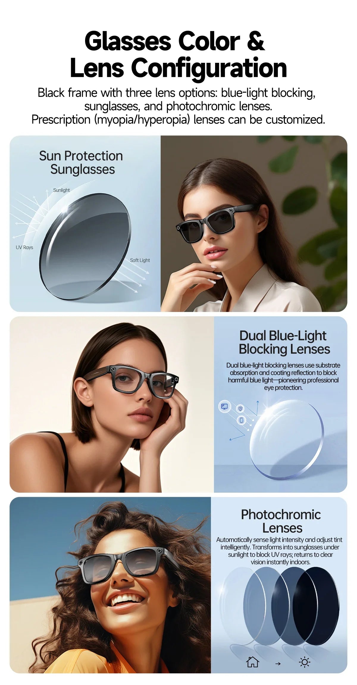 AI Smart Glasses with 13MP Camera & Language Translation