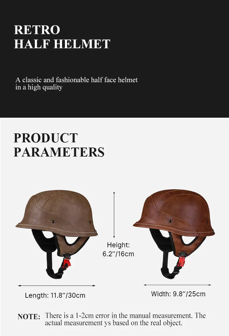 Vintage Half Face Motorcycle Helmet | Retro Scooter Safety Gear