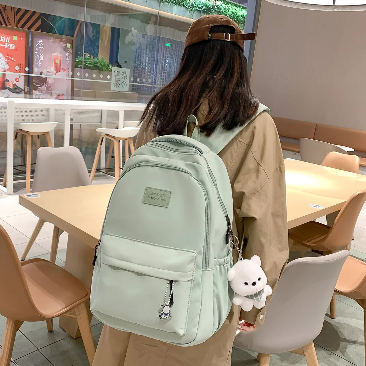 Stylish Waterproof College Backpack | Trendy Laptop School Bag