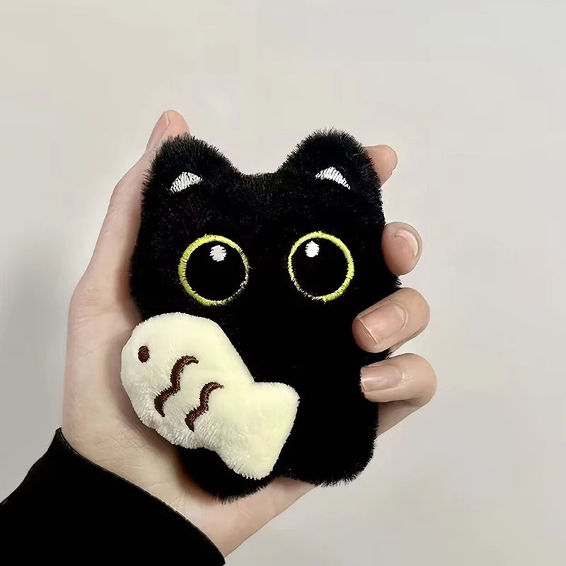Adorable Plush Black Cat Doll Keychain | Cute Backpack Pendant