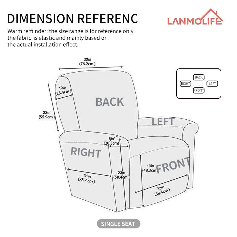 Super Stretch Recliner Sofa Slipcover | Non-Slip & Washable