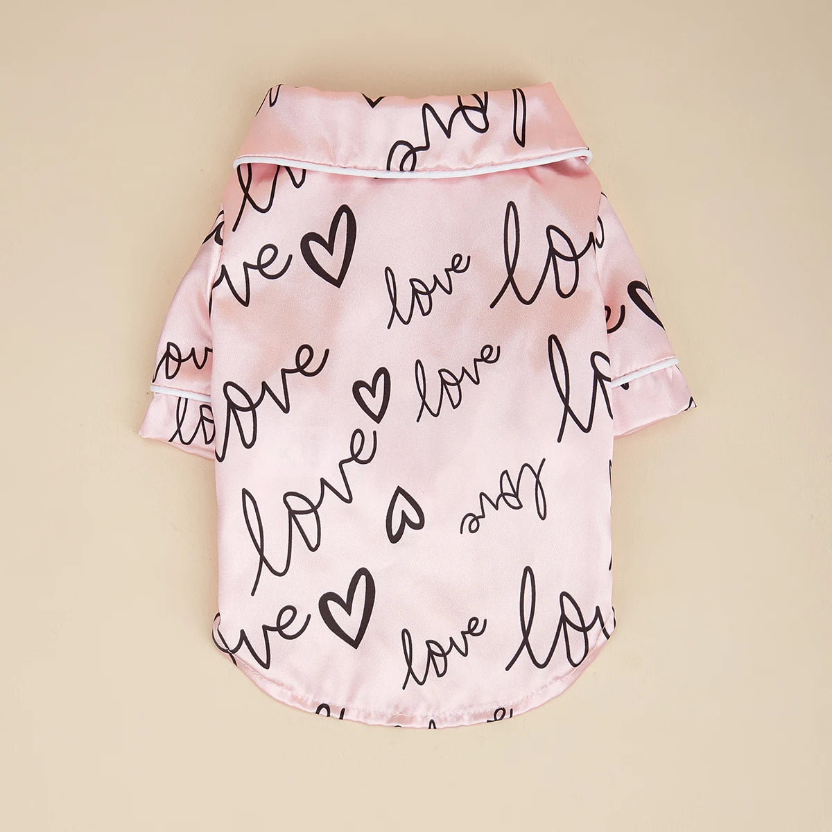 Soft Dog Heart Pattern Shirts | Comfortable Pet Pajamas for Small Dogs