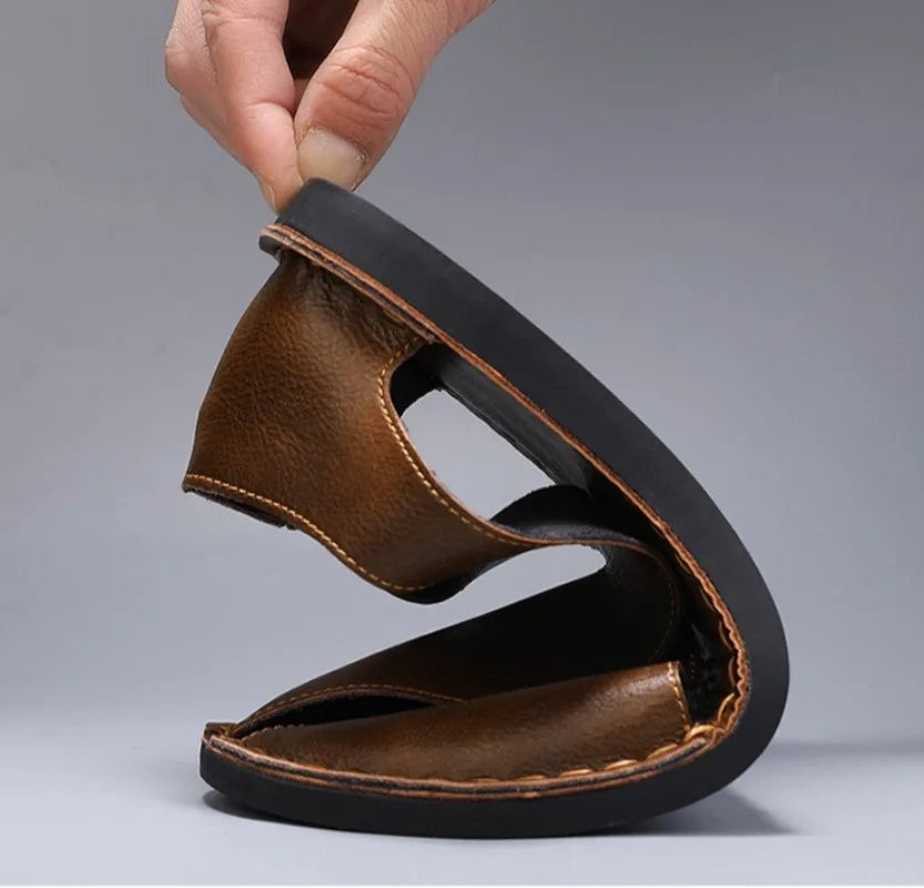 Men's Lightweight Breathable Leather Sandals | Summer Beach Shoes