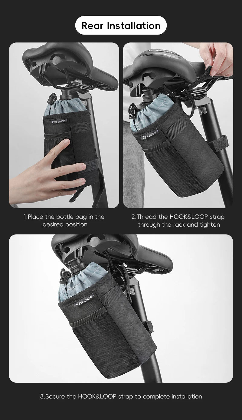 Bicycle Handlebar Bag | Water Bottle Carrier & Insulation Bag