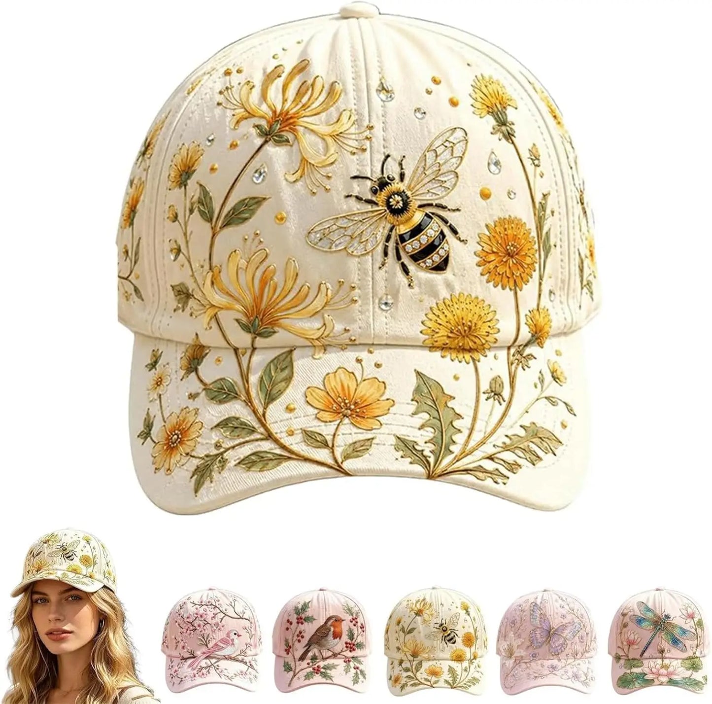 Limited Edition Garden Morning Cap | Adjustable Botanical Hat for Women
