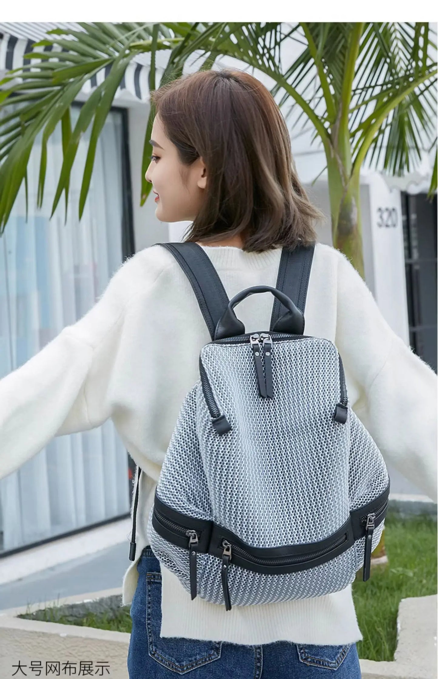 Lightweight Hollow Backpack for Women | Trendy Travel Companion
