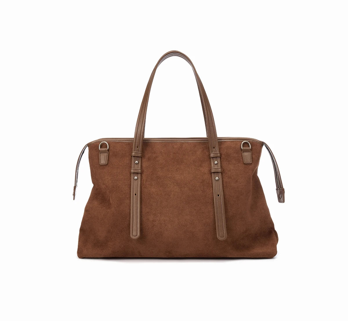 Elegant Black Suede Tote Bag | Stylish Large Capacity Unisex Handbag