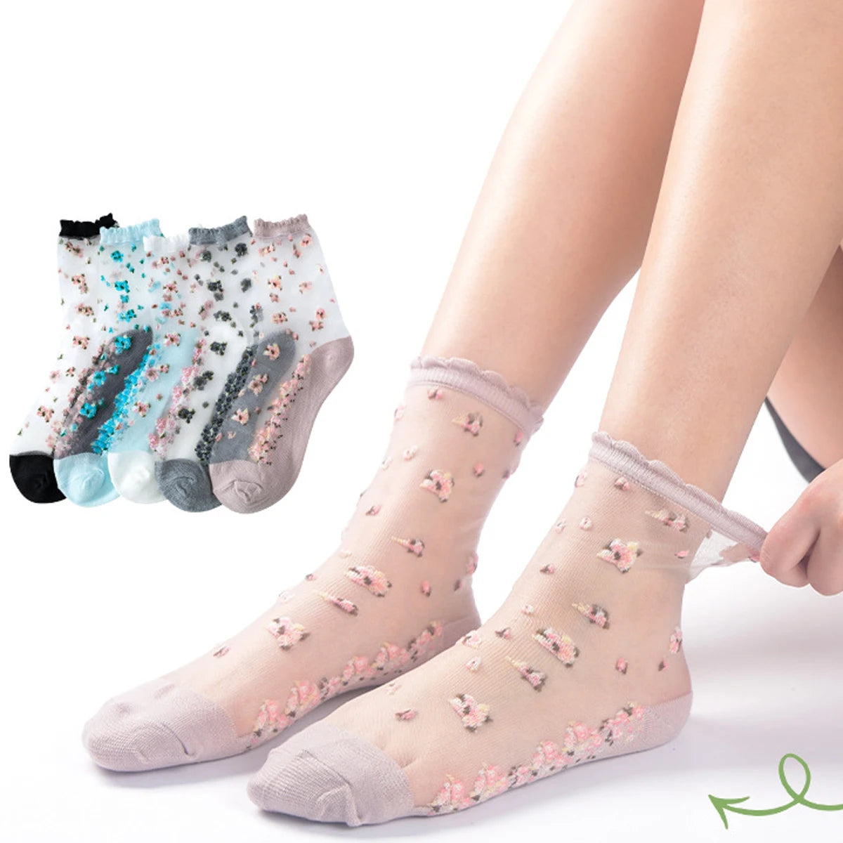 Women's Lace Socks | Stylish Thin Transparent Ankle Socks