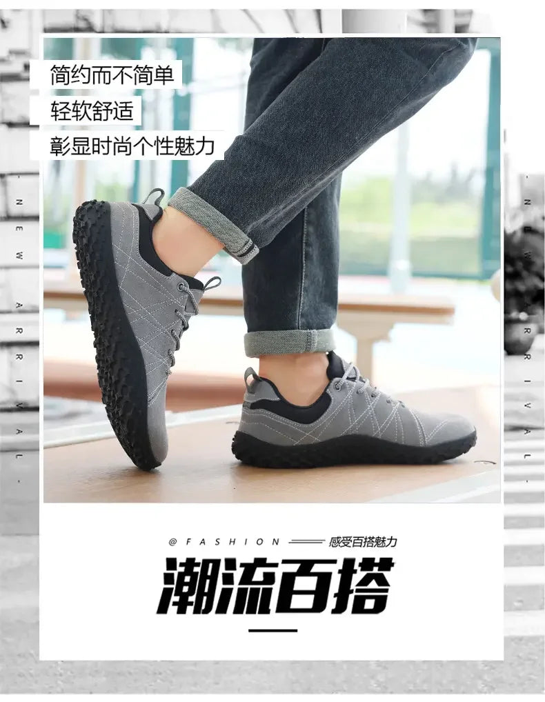 High Quality Leather Sports Shoes for Wide Feet | Anti-Slip Design