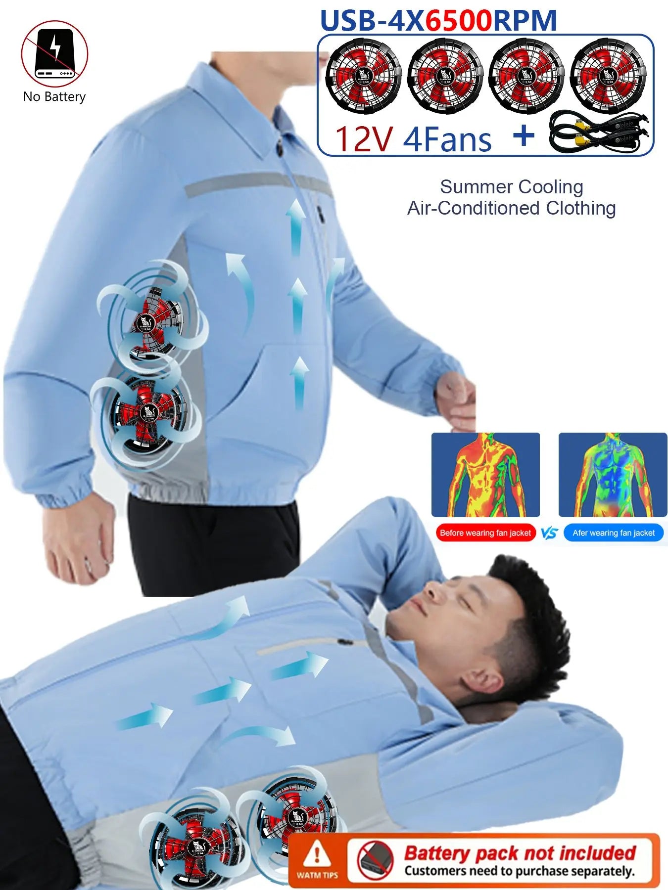 Smart Cooling Jacket for Men | Breathable Air Conditioning Apparel