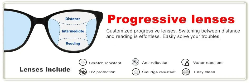 Customized Progressive Lens Glasses for Women | Stylish Eye Protection