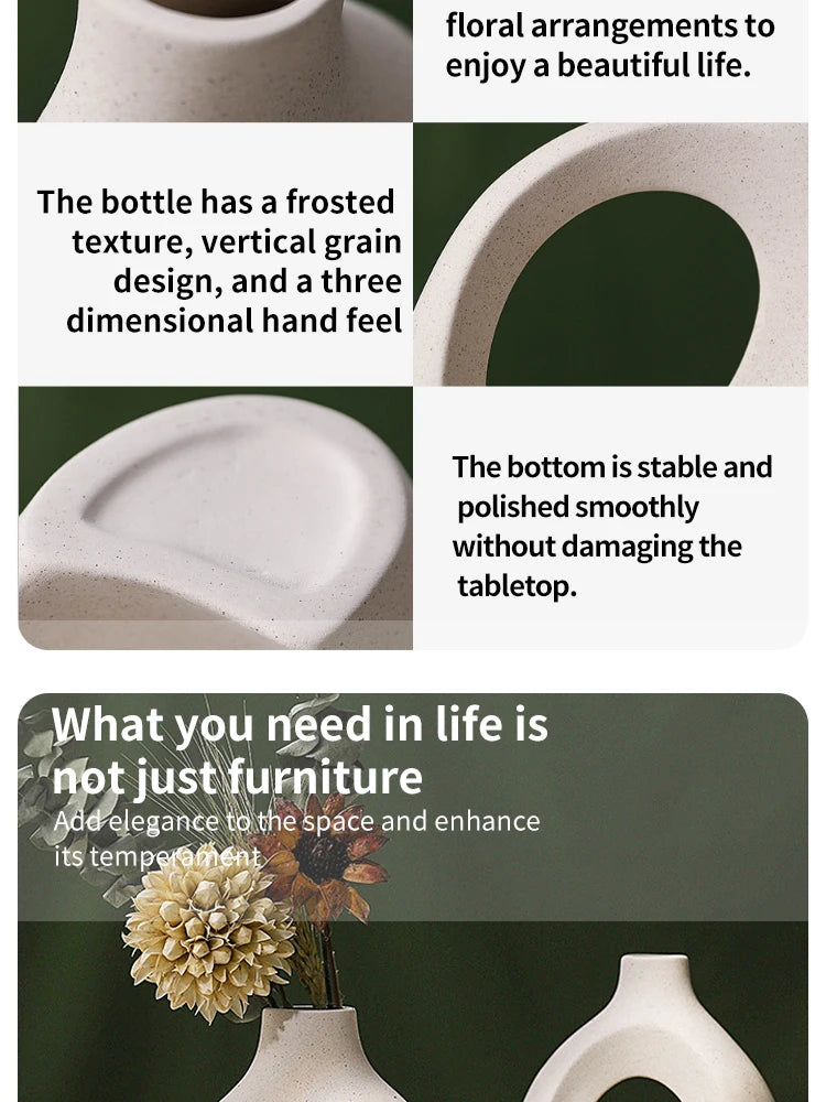 Elegant White Plastic Vase Set | Modern Home Decor for All Spaces