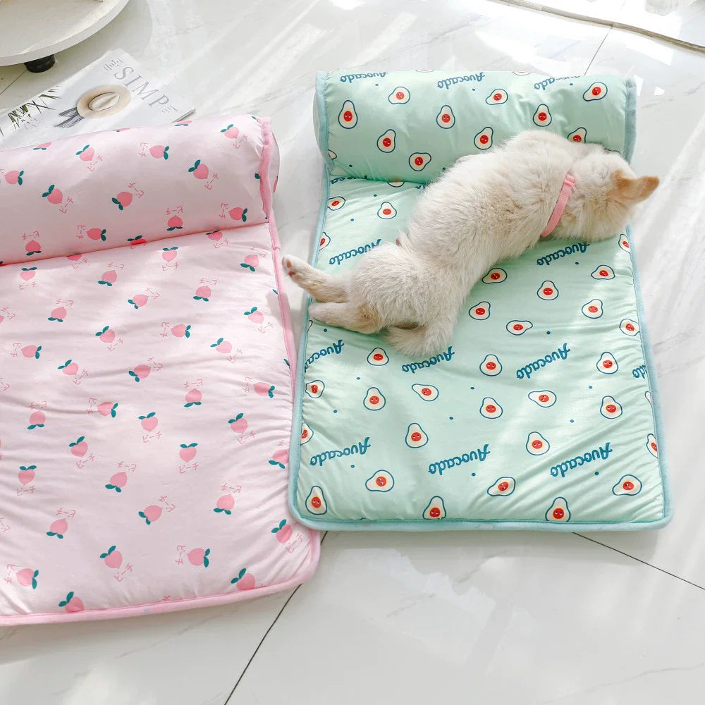Summer Ice Silk Pet Cooling Mat | Non-Slip Washable Dog Bed