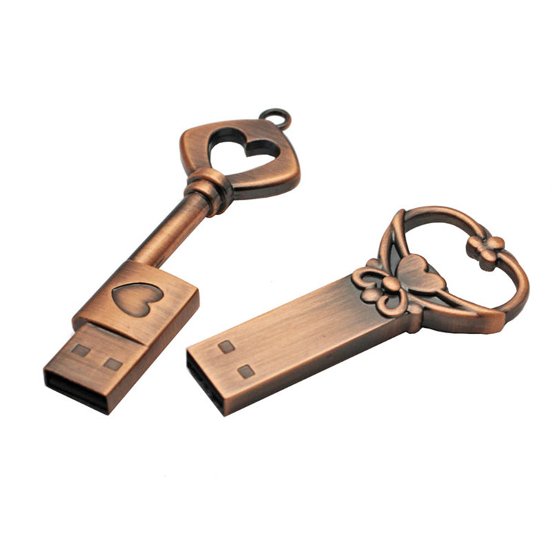 Heart Shaped USB 2.0 Flash Drive | Stylish 64GB Copper Memory Stick