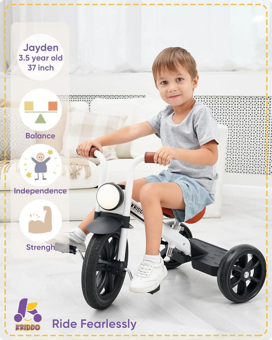 12 Inch Kids Tricycle | Safe Fun Ride with Puncture-Free Wheels