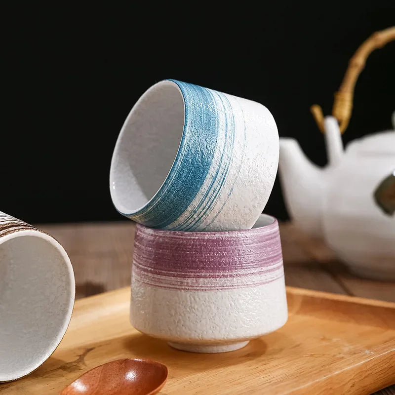 Tazas de café vintage de cerámica estilo japonés | Vajilla elegante