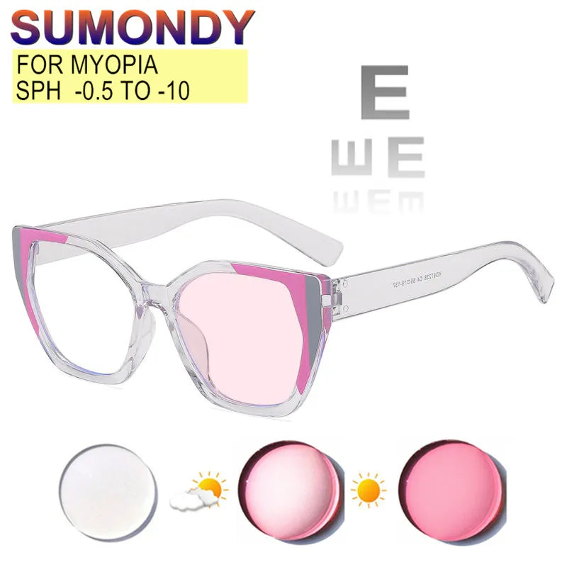 Stylish Myopia Prescription Glasses | Blue Light & Photochromic Lenses