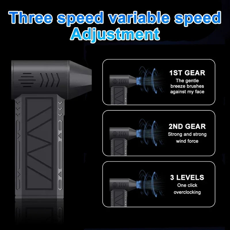 130000RPM Rechargeable Dust Blower with LED Light | Powerful Air Duster