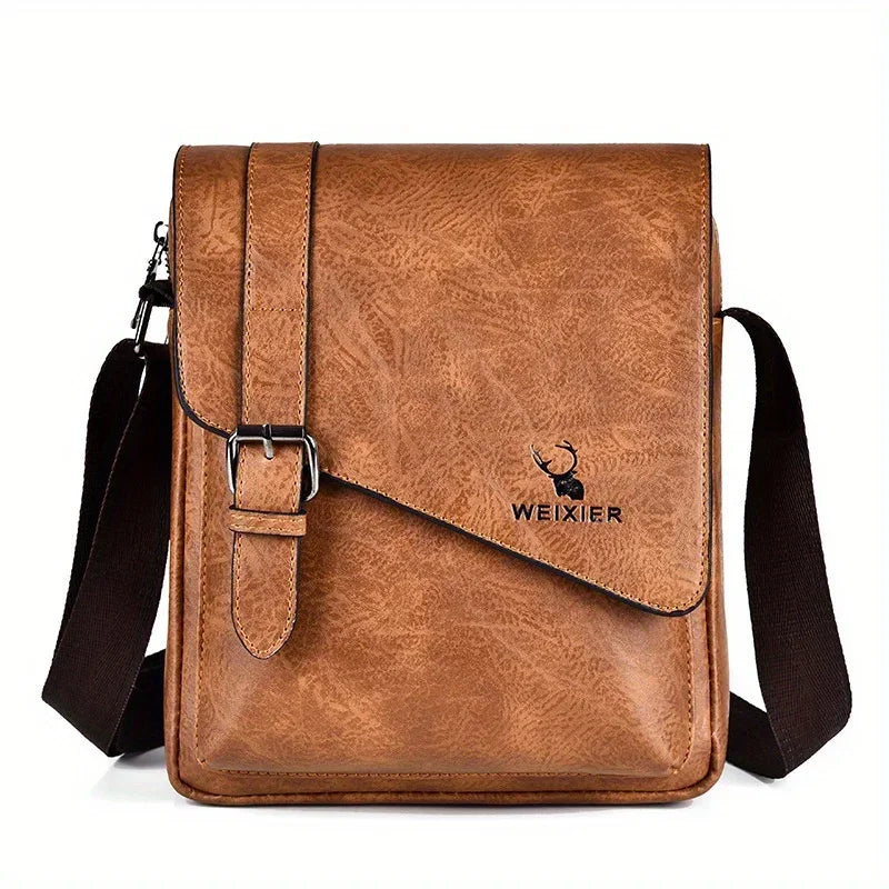 Bolso Bandolera Casual Vintage para Hombre | Elegante Bandolera de Cuero PU