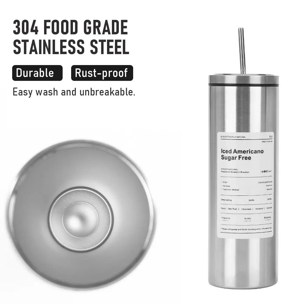 Stainless Steel Double-Layer Coffee Cup | Portable Insulated Mug