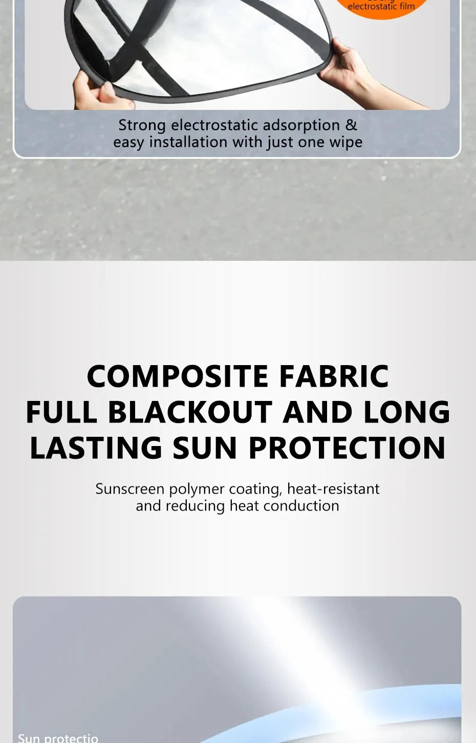Electrostatic Sun Visor for Car Side Windows | UV Protection Cover