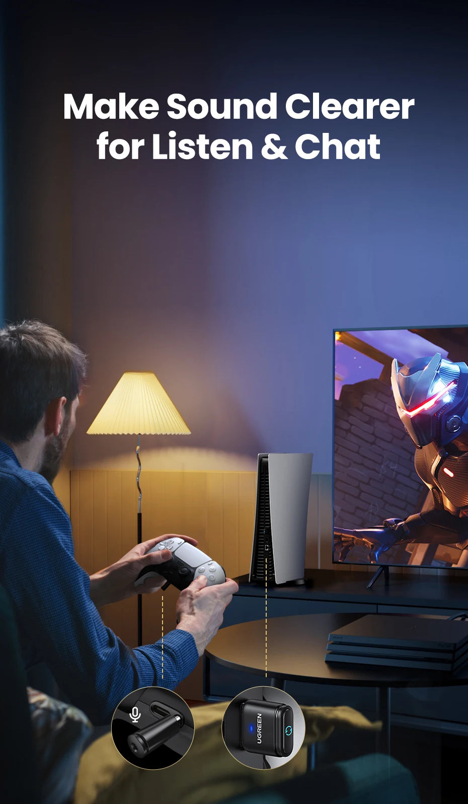 Bluetooth 5.3 Audio Adapter for PS4, PS5 & Nintendo Switch