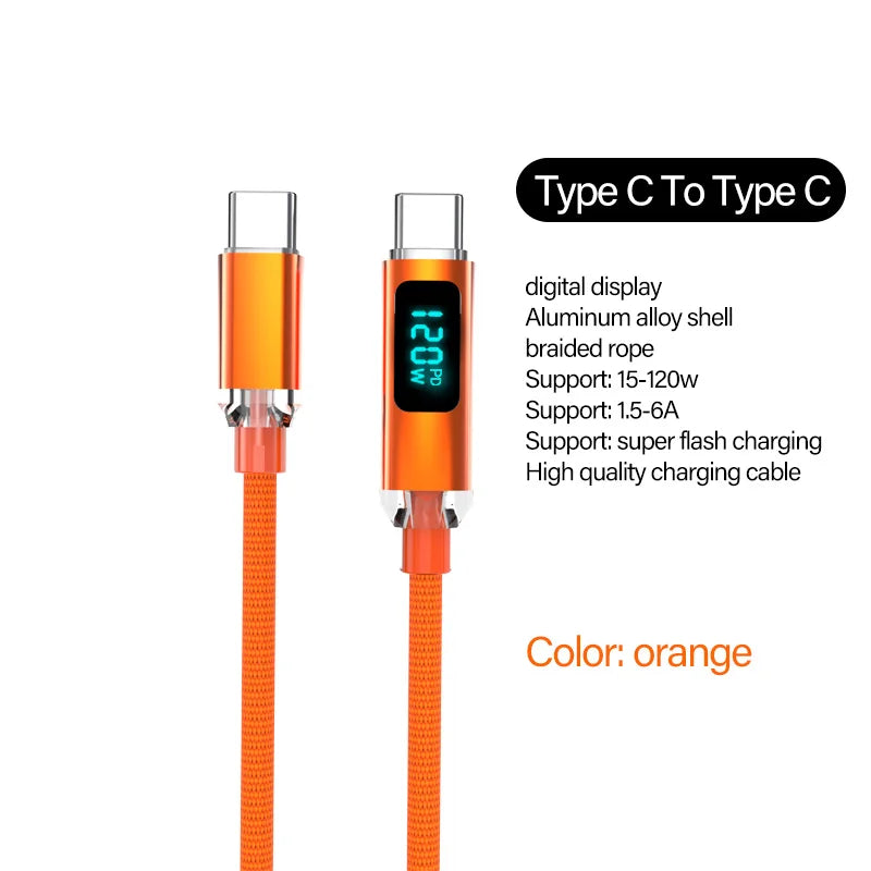 120W USB Type C Fast Charging Cable | 6A for All Devices