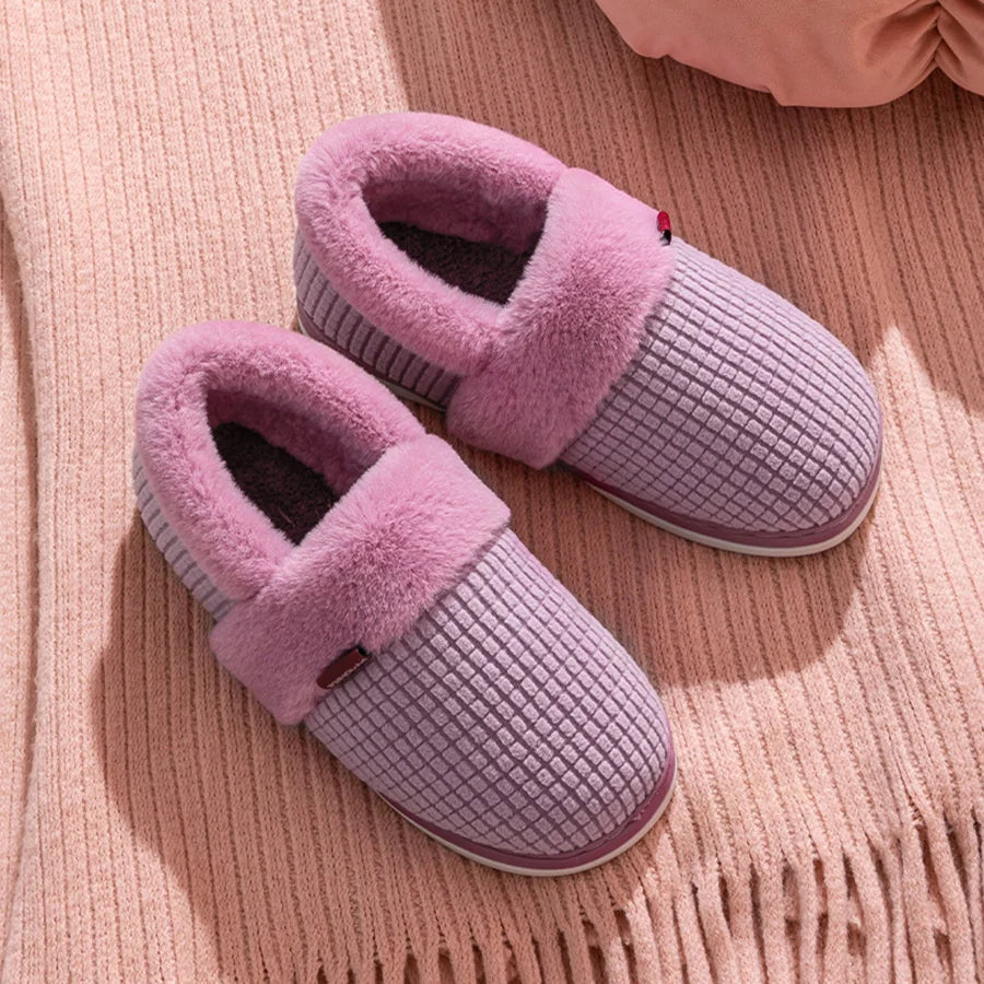 Men's Cozy Flannel Plaid Winter Slippers | Memory Foam Indoor Shoes