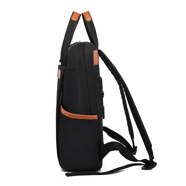 Laptop backpack with multiple pockets, adjustable shoulder straps, zipper closure, multi-purpose, school backpack