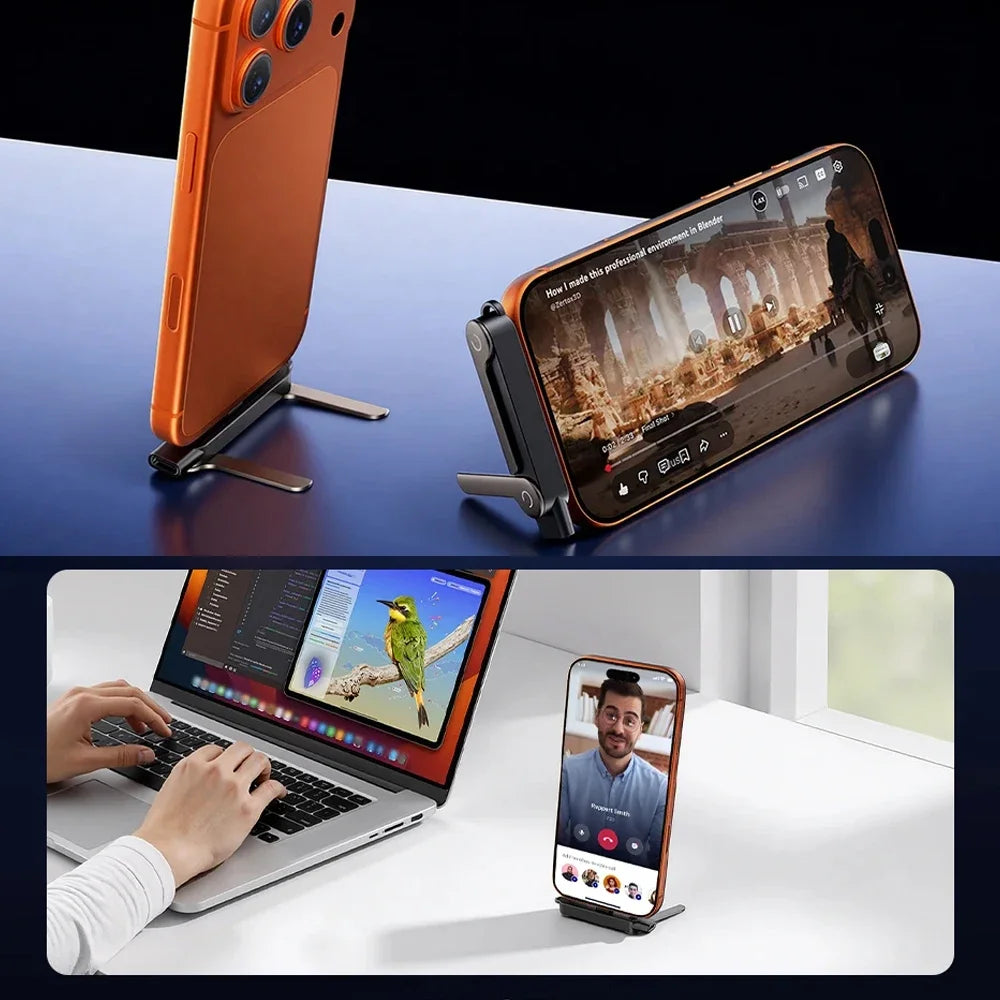 Type C Fast Charger with Foldable Phone Holder & Kickstand