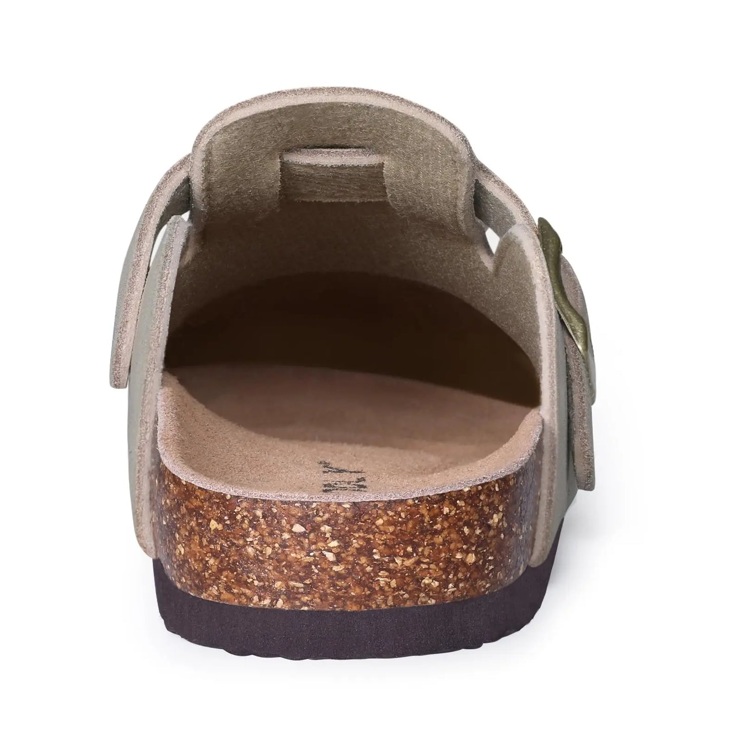Women's Adjustable Buckle Cork Clogs | Comfortable Suede Slippers