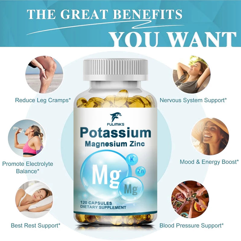 Magnesium Potassium Zinc Supplement Capsules for Optimal Health