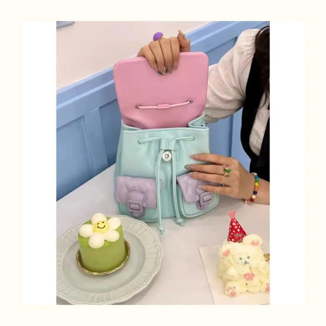 Versatile Women's Retro Style Mini Backpack | Chic Patchwork Design