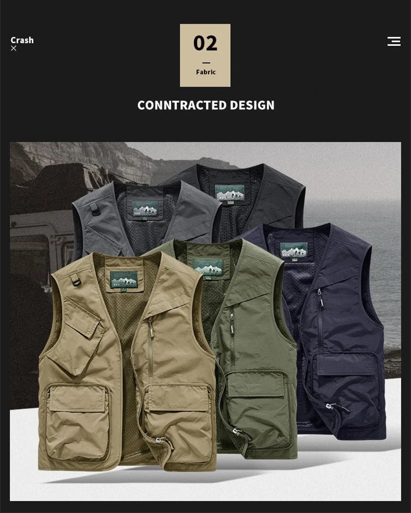 Men's Multi-Pocket Fishing Vest | Lightweight Outdoor Waistcoat